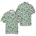 Lucky Four Leaf Clover Leopard Pattern St Patrick's Day Golf Shirt, Polo Shirts For Men, Golf Shirts For Men
