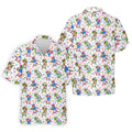 Easter Dinosaur Gradient Pattern Men's Funny Golf Shirts, Golf Shirts For Men, Polo Shirts For Men