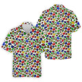 Autism Awareness Color Leopard Pattern White Golf Shirt, Golf Tops For Men, Polo Shirts For Men, Golf Shirts For Men