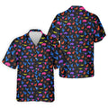 Neon Desert Cactus Buffalo Hawaiian Golf Shirt, Mens Golf Polo, Printed Golf Shirts