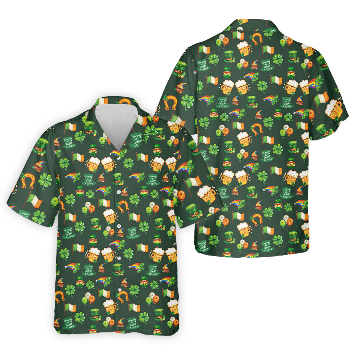 Everyone Is Irish Today Shamrock St Patrick's Day Dark Green Golf Shirt, Polo Shirts For Men, Golf Shirts For Men