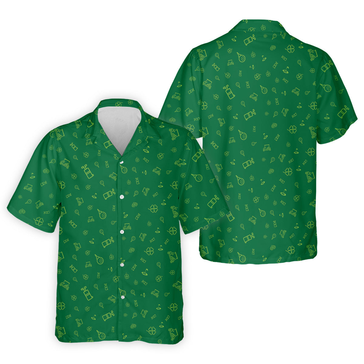 Golf And Beer Lucky Four Leaf Clover St Patrick's Day Green Golf Tops For Men, Golf Gift For Men