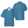 Cartoon Cactus Golfer Blue Golf Shirt, Mens Golf Polo, Golf Apparel For Men, Printed Golf Shirts