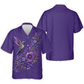 Purple Hummingbird Cancer Awareness Polo Shirt, Golf Shirts For Men, Mens Golf Apparel