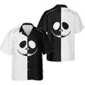 Black White Skull Face Halloween Golf Polo Shirt, Mens Golf Shirts, Golf Polo Shirts For Men