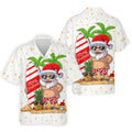Men's Vacation Mode Santa Sufing Golf Shirt, Christmas Golf Shirt, Golf Apparel For Men