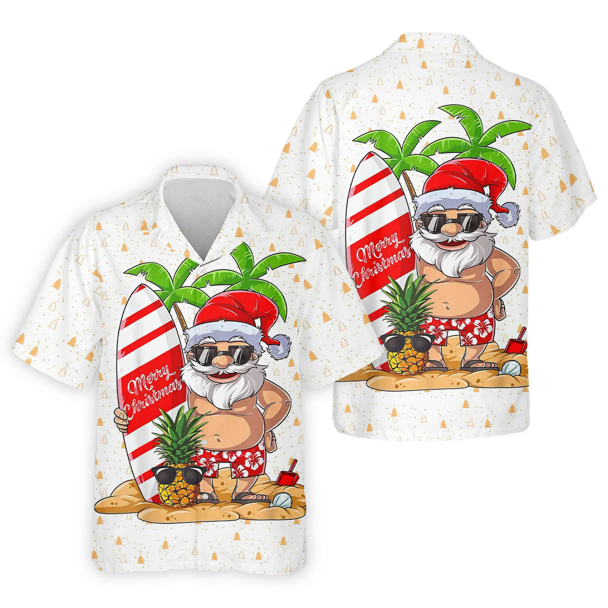 Men's Vacation Mode Santa Sufing Golf Shirt, Christmas Golf Shirt, Golf Apparel For Men