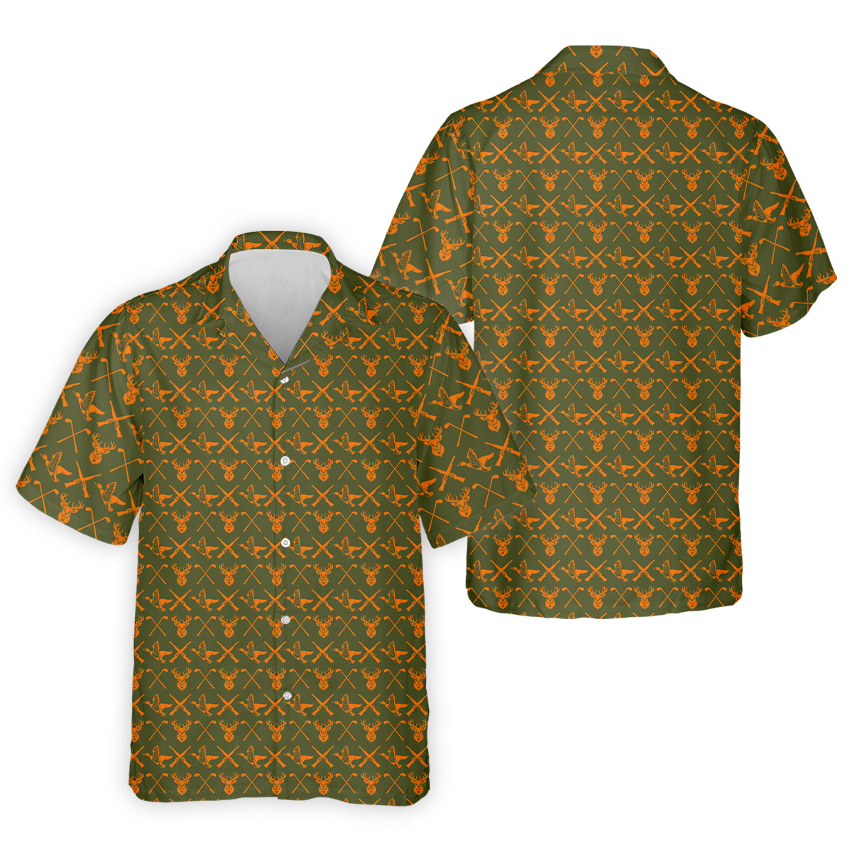 Duck And Deer Hunting Themed Golf Tops For Men, Golf Shirts For Men, Golf Gift For Dad