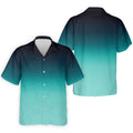 Turquoise Gradient Hawaiian Golf Shirt, Golf Tops For Men, Polo Shirts For Men