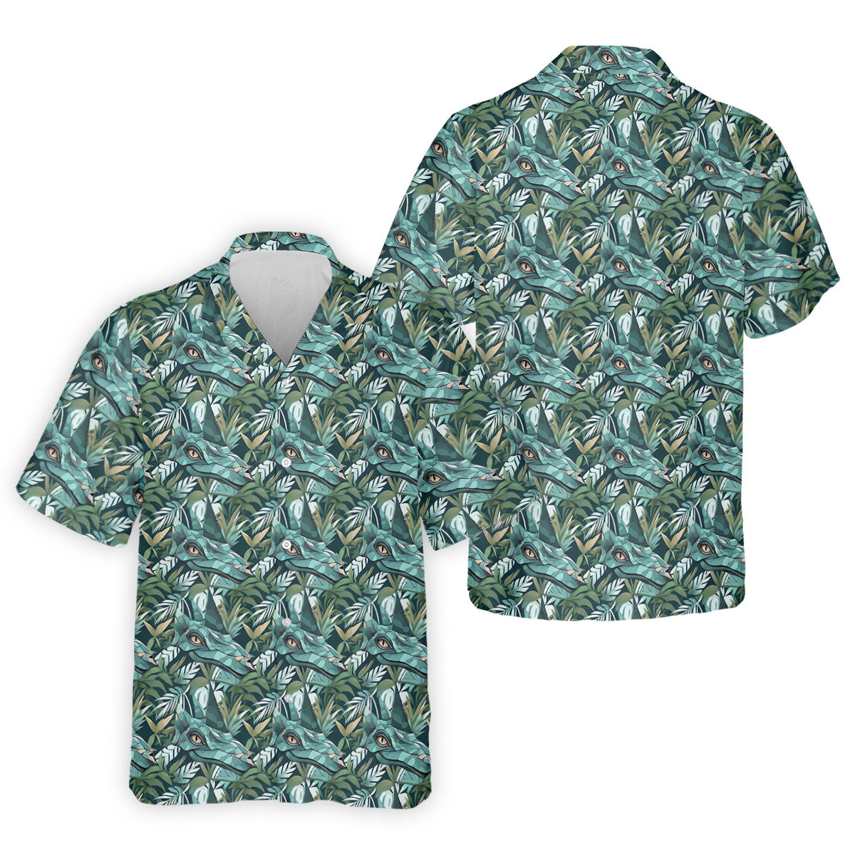 Dinosaur Head Tropical Vibe Golf Tops For Men, Polo Shirts For Men, Golf Shirts For Men