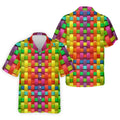 Colorful Interlaced Ribbon Pattern Hawaiian Golf Polo, Golf Tops For Men, Golfing Apparel