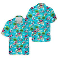 Funny Weightlifting Flamingo Tropical Hawaiian Golf Shirt, Mens Golf Polo, Printed Golf Shirts