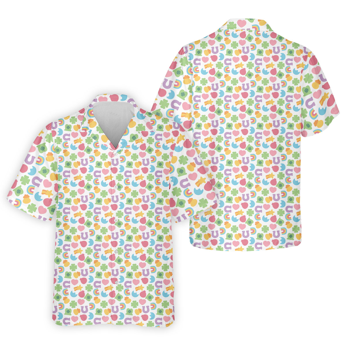 St Patrick's Day Lucky Charms White Golf Shirt, Cute Golf Outfit, Polo Shirts For Men, Golf Shirts For Men