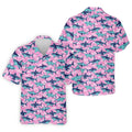 Shark Pattern Hawaiian Golf Shirt, Pink Golf Shirt, Polo Shirts For Men, Golfing Apparel