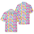 Easter Bunny Jelly Effect Seamless Pattern Golf Shirts For Men, Men's Funny Golf Shirts, Polo Shirts For Men
