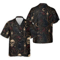 Gothic Raven Black Cat Skull Halloween Polo Shirt, Golf Shirts For Men, Mens Golf Apparel