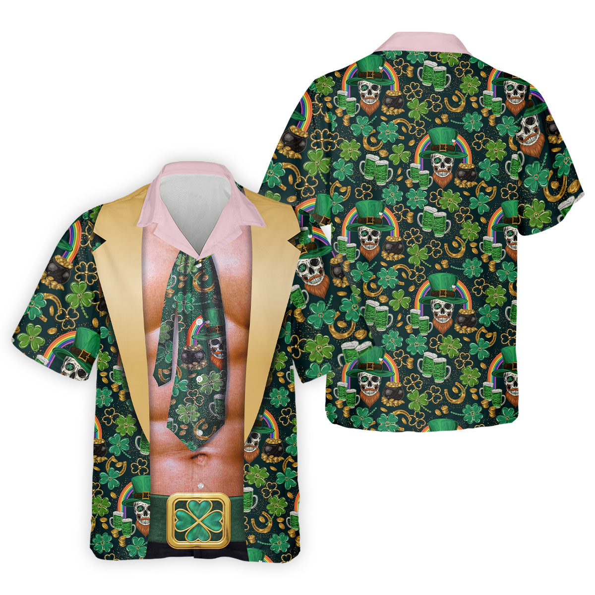 Funny Costume Shamrock St Patrick's Day Golf Shirt, Performance Golf Shirt, Polo Shirts For Men