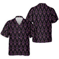 Purple Haunted Demon Faces Halloween Polo Shirt, Printed Golf Shirts, Golf Apparel For Men