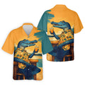 Funny Crocodile Tropical Theme Hawaiian Golf Shirt, Polo Shirts For Men, Golfing Apparel