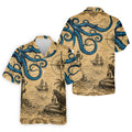Mermaid Princess Vintage Nautical Hawaiian Golf Shirt, Men's Golf Shirt, Polo Shirts For Men