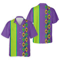 Fleur De Lis Argyle Pattern Purple Green Gold Stripes Golf Tops For Men, Polo Shirts For Men, Golf Shirts For Men