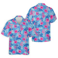 Blue Hibiscus Disc Golf Polo Shirt, Hawaiian Golf Shirt, Mens Golf Shirts