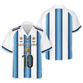 Argentina World Cup Sun Of May Golf Tops For Men, Football Theme Polo Shirts For Men