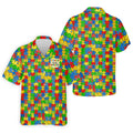 It's Okay To Be Different Colorful Puzzle Pattern Autism Awareness Men's Golf Shirt, Polo Shirts For Men