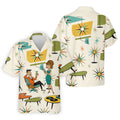 Atomic Cocktail Lounge Retro Hawaiian Golf Shirt, Men's Golf Shirt, Polo Shirts For Men