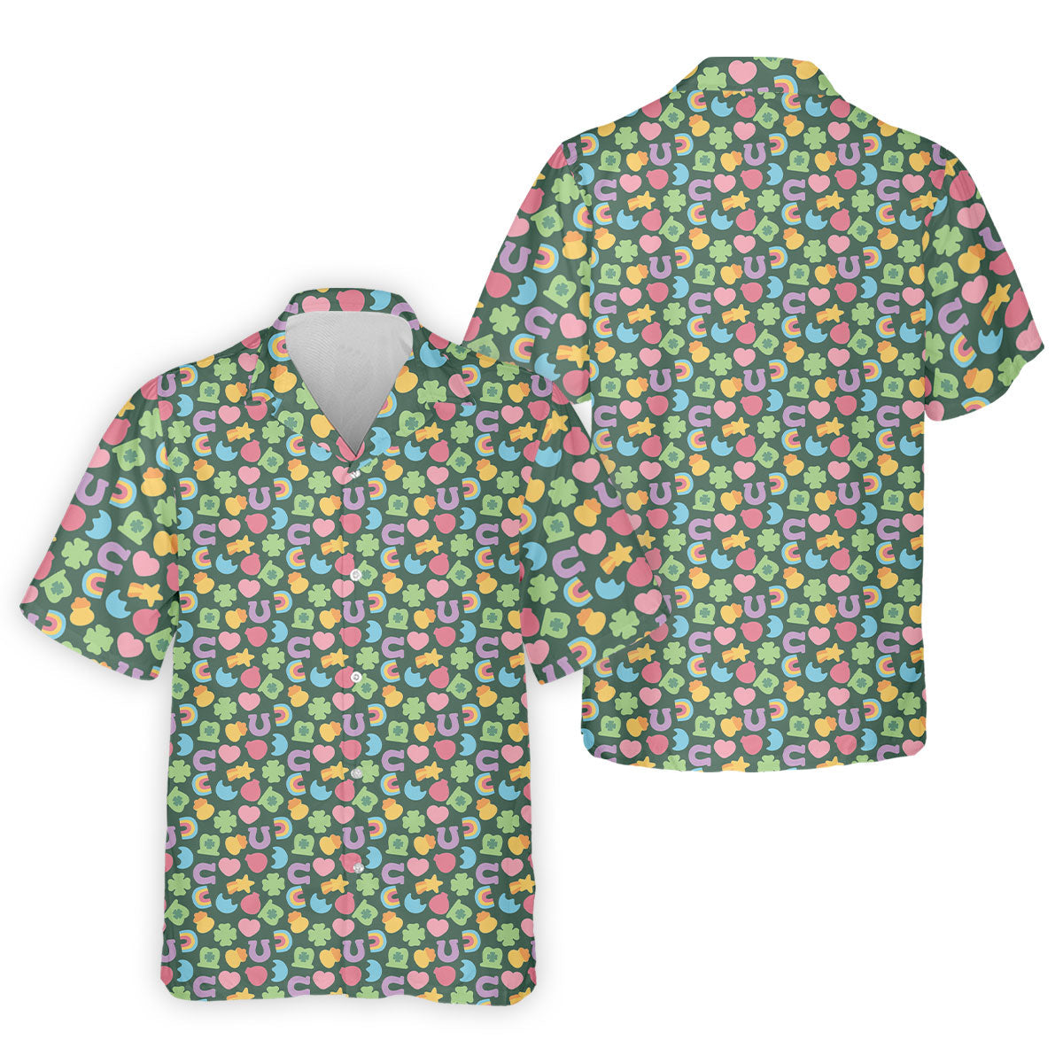 St Patrick's Day Lucky Charms Green Golf Shirt, Cute Golf Outfit, Polo Shirts For Men, Golf Shirts For Men