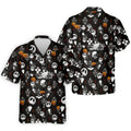 Halloween Pumpkin Skeleton Pattern Golf Polo Shirt, Hawaiian Golf Shirt, Mens Golf Apparel