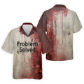 Bloody Problem Solved Men's Golf Shirts, Halloween Golf Shirt, Halloween Theme Shirts, Fun Golf Shirts For Mens