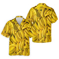 Realistic Banana Print Hawaiian Golf Shirt, Polo Shirts For Men, Mens Golf Apparel