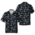 Flamingo Tropical Gradient Colors Retro Golf Shirt, Golf Tops For Men, Golf Shirts For Men
