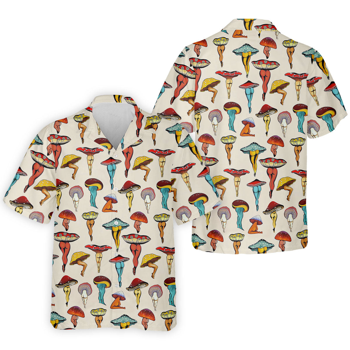 Funny Mushroom Legs Pattern Golf Polo Shirt, Printed Golf Shirts, Golf Polo Shirts For Men