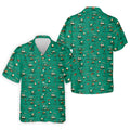 Funny Goose Golf Cart Pattern Green Polo Shirt, Men's Golf Shirt, Mens Golf Apparel