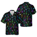 Neon Bigfoot Alien UFO Pattern Golf Polo Shirt, Men's Golf Shirt, Printed Golf Shirts
