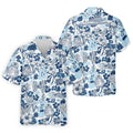 Retro Spacecraft Hawaiian Golf Polo Shirt, Men's Golf Shirt, Printed Golf Shirts