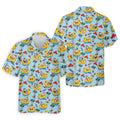 Men's Santa Duck Pool Float Hawaiian Golf Shirt, Christmas Golf Shirt, Golf Apparel For Men