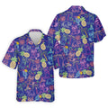 Neon Tropical Raccoon Cocktail Pattern Hawaiian Golf Shirt, Men's Golf Shirt, Polo Shirts For Men