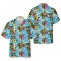 Hawaiian T Rex Surfboard Beach Hawaiian Golf Shirt, Mens Golf Polo, Printed Golf Shirts
