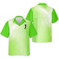 Green White Gradient Polka Dot Golf Shirt, Polo Shirts For Men, Golf Shirts For Men