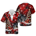 Tuxedo Tree Snowflakes Christmas Golf Shirt, Golf Shirts For Men, Mens Golf Apparel