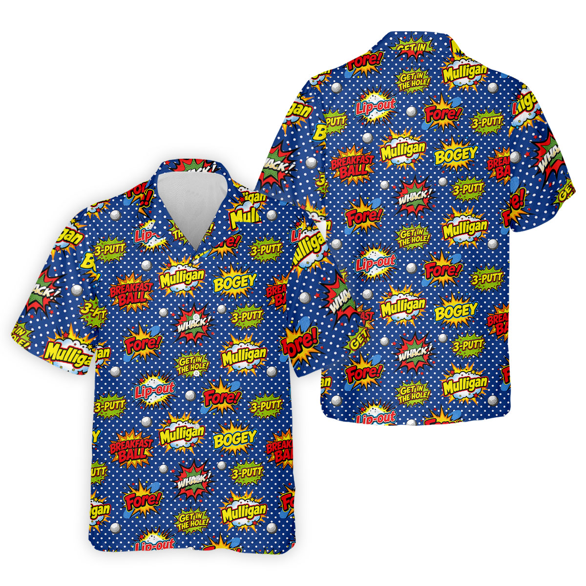 Funny Comic Pop Art Golf Shirt, Fun Golf Polo Shirt, Golf Shirts For Men