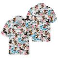 Cartoon Dachshund Tropical Theme Hawaiian Golf Shirt, Men's Golf Shirt, Polo Shirts For Men