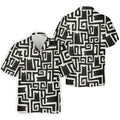 Minimalist Black Cat Maze Pattern Golf Polo Shirt, Men's Golf Shirt, Printed Golf Shirts