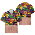 Funny Belly Illusion Colorful Pattern Polo Shirt, Mens Golf Polo, Golf Shirts For Men