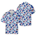 Japanese Shark Wave Sakura Golf Shirt, Mens Golf Polo, Printed Golf Shirts, Golf Apparel For Men