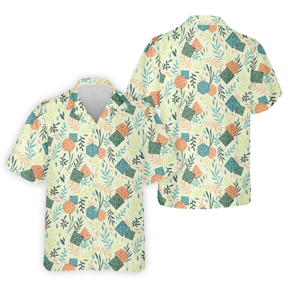 Polyhedral Dice Dragon Game Tropical Vibe Golf Tops For Men, Polo Shirts For Men, Golf Shirts For Men