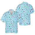 Blue Golf Player Pattern Polo Shirt, Golf Polo Shirts For Men, Printed Golf Shirts